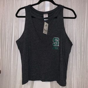 PINK MSU Spartans Choker Muscle Tank - NWT